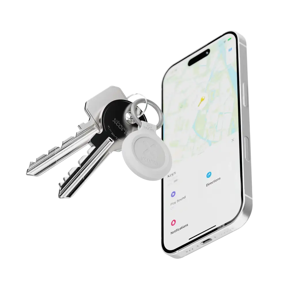 Xtorm TravelTag for iPhone (iOS) - Water-resistant - Ash White