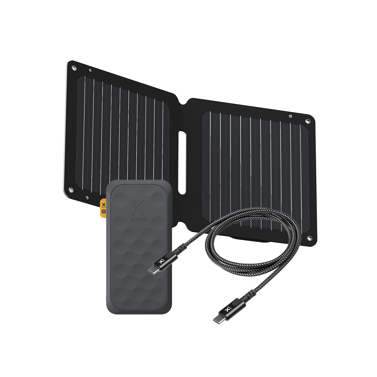 14W Draagbaar Zonnepaneel + FS5 Powerbank 10.000 mAh + USB-C PD kabel 100W Bundel - Xtorm NL