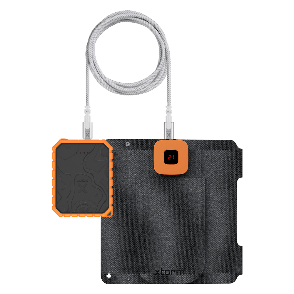 14W Draagbaar Zonnepaneel + Rugged Powerbank 10.000 mAh + USB - C PD kabel 100W Bundel - Xtorm NL