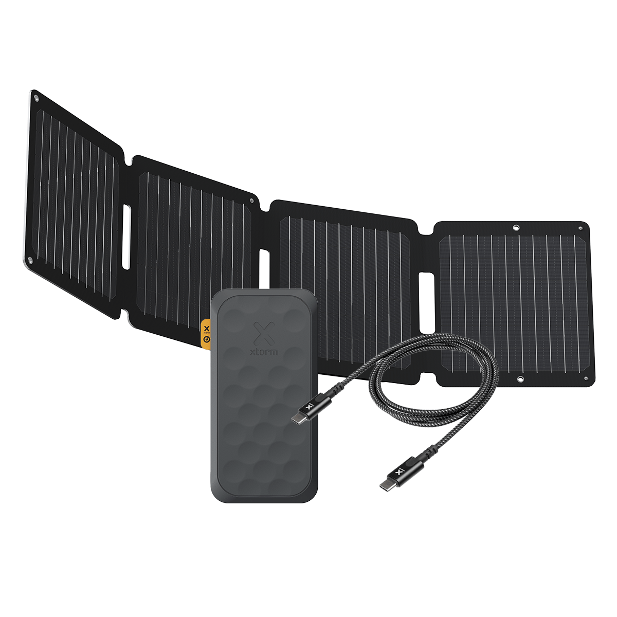 28W Draagbaar Zonnepaneel + FS5 Powerbank 20.000 mAh + USB-C PD kabel 100W Bundel - Xtorm NL