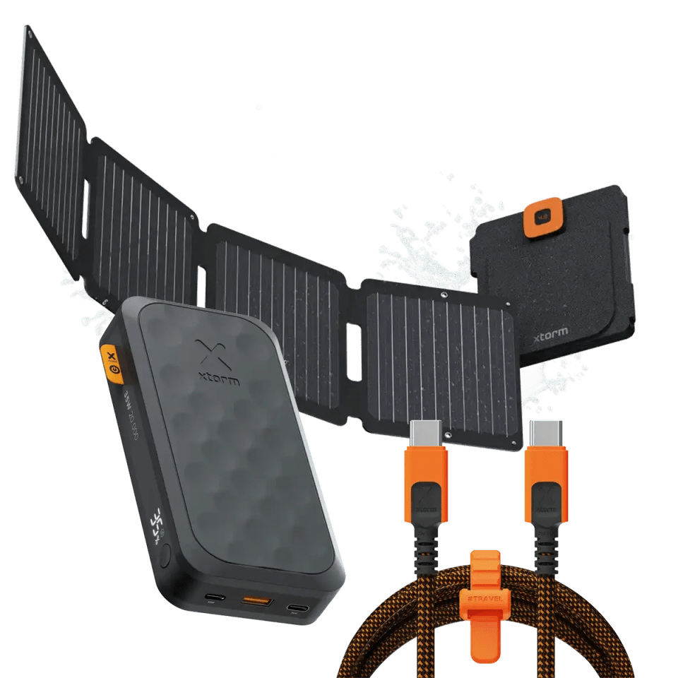 28W Draagbaar Zonnepaneel + FS5 Powerbank 20.000 mAh + USB - C PD kabel 240W Bundel - Xtorm NL
