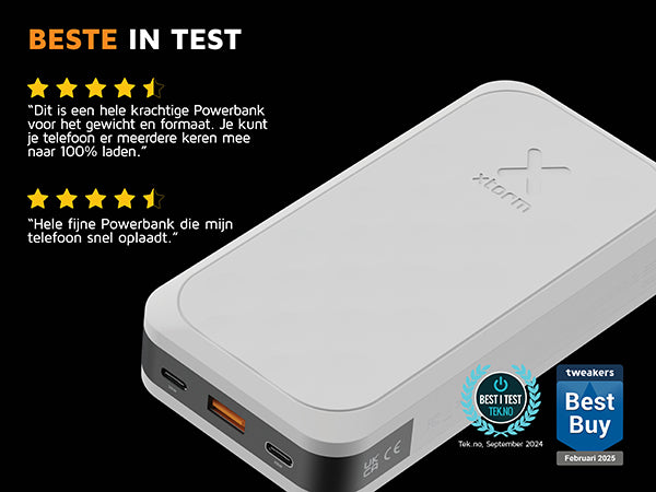 Beste in test. “Dit is een hele krachtige Powerbank voor het gewicht en formaat. Je kunt je telefoon er meerdere keren mee naar 100% laden.” “Hele fijne Powerbank die mijn telefoon snel oplaadt.”. 4.5 stars. 4.5 stars