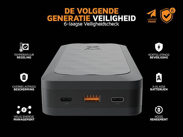De volgende generatie veiligheid. 6-laagse Veiligheidscheck. Temperatuur regeling. Overbelastings bescherming. Veilig energie management. Kortsluitings beveiliging. A-klasse batterijen. Hoog rendement