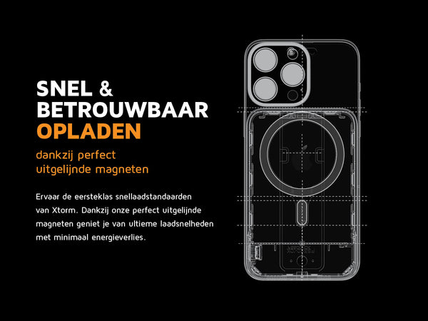 Snel & betrouwbaar opladen. Dankzij perfect uitgelijnde magneten. Ervaar de eersteklas snellaadstandaarden van Xtorm. Dankzij onze perfect uitgelijnde magneten geniet je van ultieme laadsnelheden met minimaal energieverlies