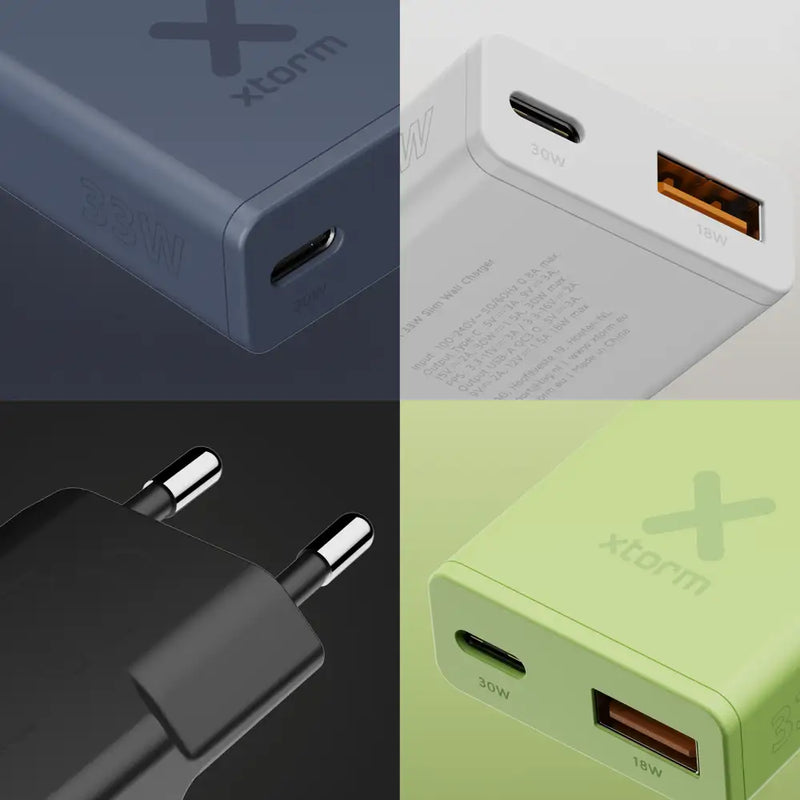 Go2 SlimLine Oplader 33W - USB-C & USB-A - Blue
