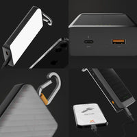 Go2 Powerbank 20W - 10.000 mAh met Solar en Lamp - Charcoal Black