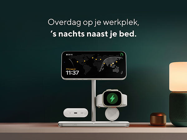 Overdag op je werkplek, 's nachts naast je bed