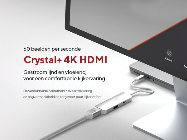 Crystal+ 4K HDMI. 60 beelden per seconde. Gestroomlijnd en vloeiend, voor een comfortable kijkervaring. De verdubbelde helderheid halveert flikkering en oogvermoeidheid en zorgt voor puur kijkcomfort