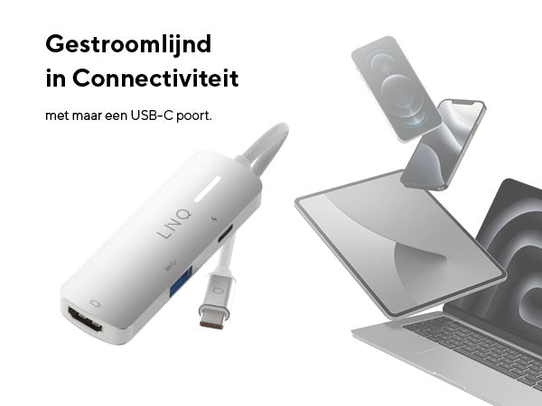 Gestroomlijnd in Connectiviteit. Met maar een USB-C poort