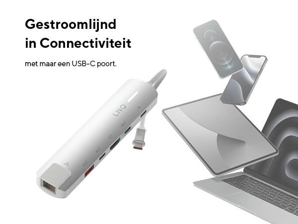 Gestroomlijnd in Connectiviteit. Met maar een USB-C poort