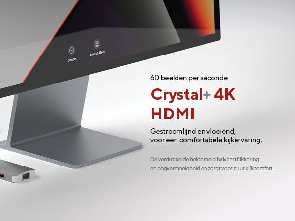 Crystal+ 4K HDMI. 60 beelden per seconde. Gestroomlijnd en vloeiend, voor een comfortable kijkervaring. De verdubbelde helderheid halveert flikkering en oogvermoeidheid en zorgt voor puur kijkcomfort