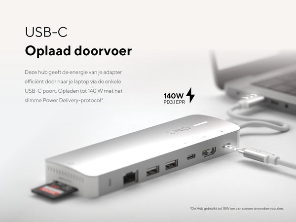 LINQ 9in1 SSD PRO USB-C Multipoort Hub 140W 7/13