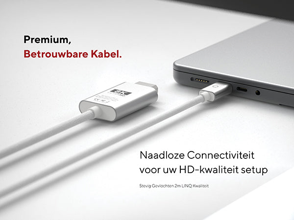Premium, Betrouwbare Kabel. Naadloze Connectiviteit voor uw HD-kwaliteit setup. Stevig Gevlochten 2m LINQ Kwaliteit