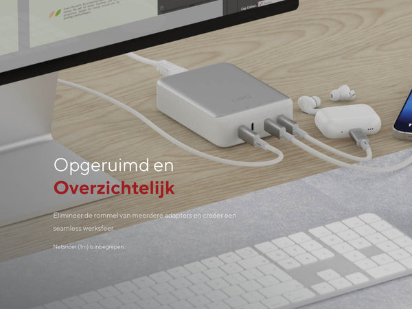 Opgeruimd en Overzichtelijk. Elimineer de rommel van meerdere adapters en creëer een seamless werksfeer