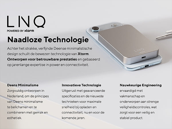 Naadloze Technologie. Achter het strakke, verfijnde Deense minimalistische design schuilt de bewezen technologie van Xtorm. Ontworpen voor betrouwbare prestaties en gebaseerd op jarenlange expertise in power en connectiviteit. Deens Minimalisme: Zorgvuldig ontworpen in Nederland, om de principes van Deens minimalisme te belichamen en te combineren met gemak en esthetiek