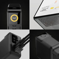NextGen 140W Laptop Snellader - 3 poorten (2x USB-C PD + USB-A) - Midnight Black