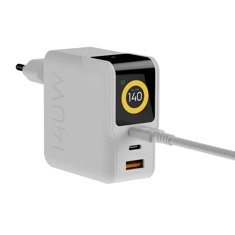 NextGen 140W Laptop Snellader - 3 poorten (2x USB-C PD + USB-A) - Dusk White