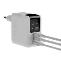 NextGen 140W Laptop Snellader - 3 poorten (2x USB-C PD + USB-A) - Dusk White