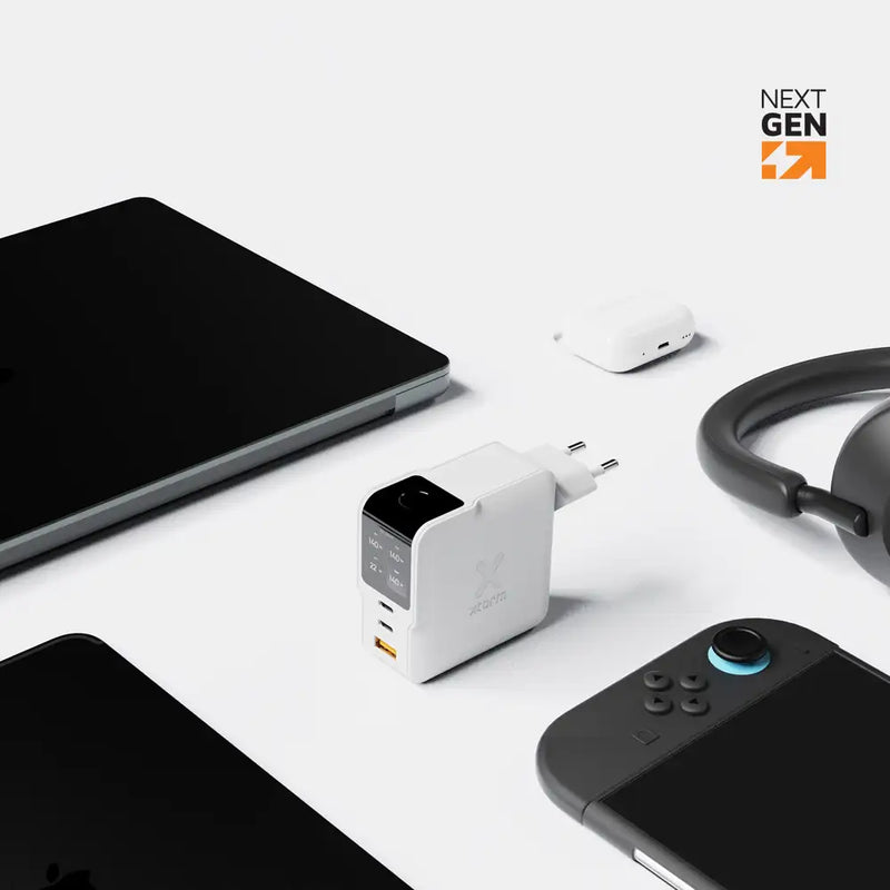 NextGen 140W Laptop Snellader - 3 poorten (2x USB-C PD + USB-A) - Dusk White