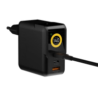 NextGen 140W Laptop Snellader - 3 poorten (2x USB-C PD + USB-A) - Midnight Black