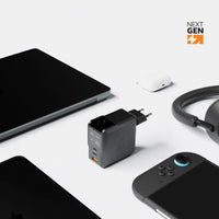 NextGen 140W Laptop Snellader - 3 poorten (2x USB-C PD + USB-A) - Midnight Black