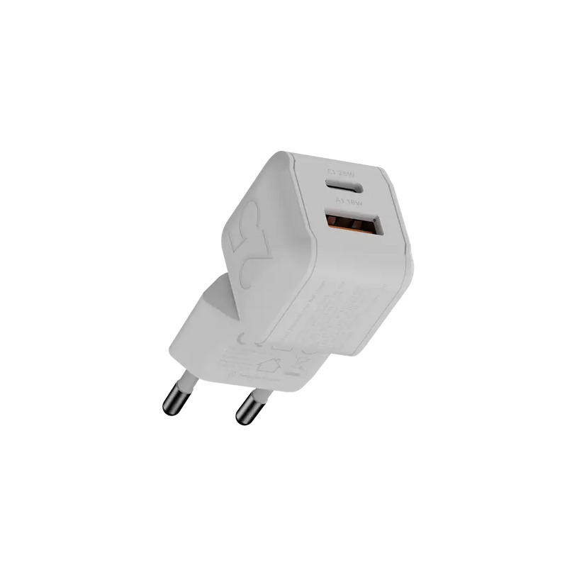 NextGen 25W Snellader - 2 poorten (USB-C PD + USB-A) - Dusk White