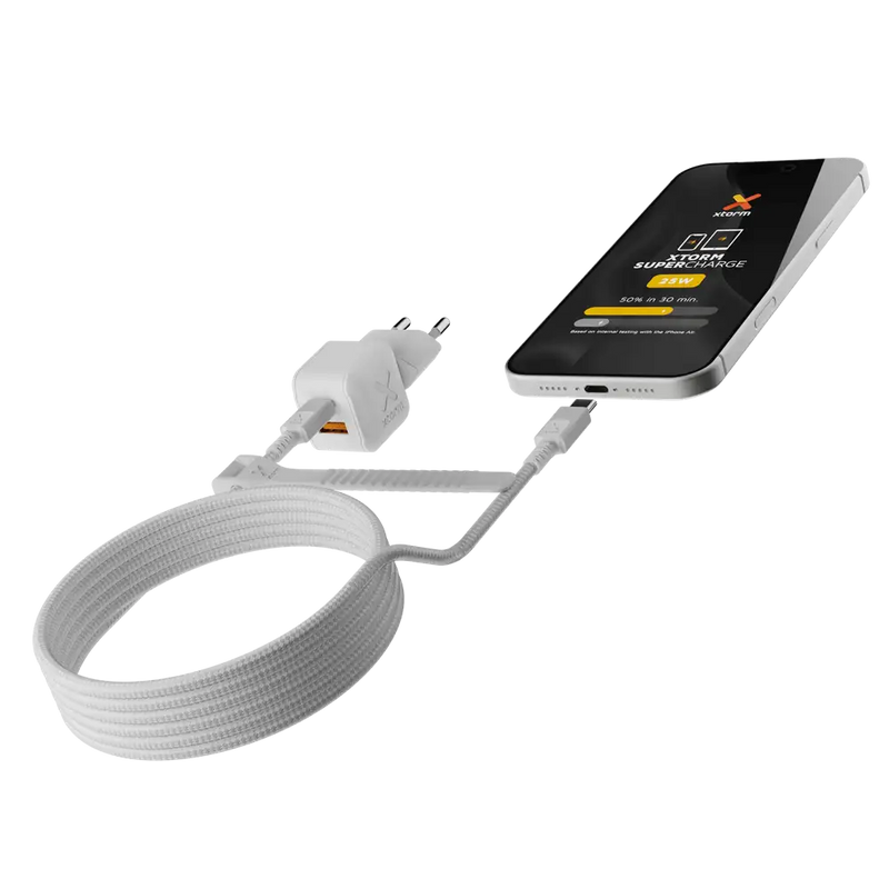 NextGen 25W Snellader - 2 poorten (USB-C PD + USB-A) - Dusk White
