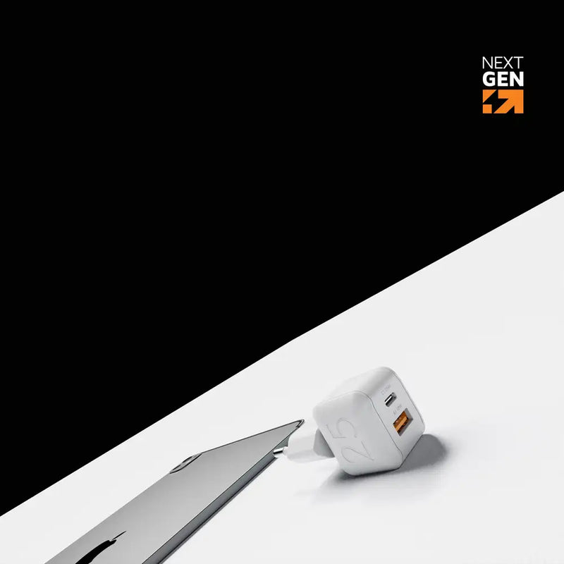 NextGen 25W Snellader - 2 poorten (USB-C PD + USB-A) - Dusk White