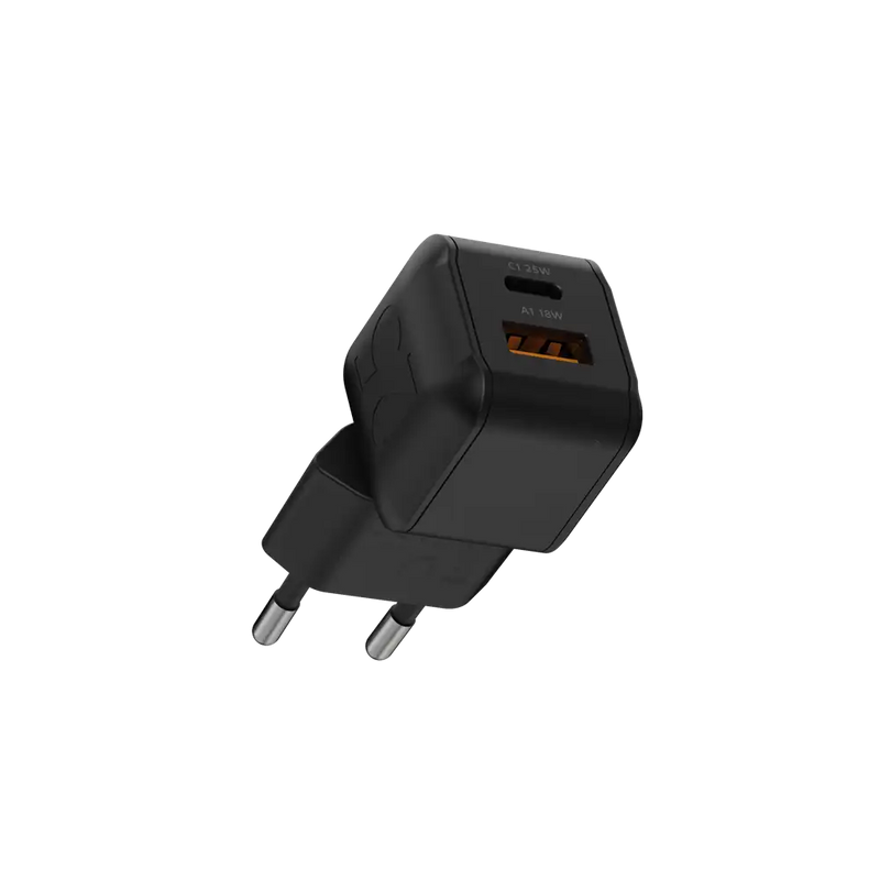 NextGen 25W Snellader - 2 poorten (USB-C PD + USB-A) - Midnight Black