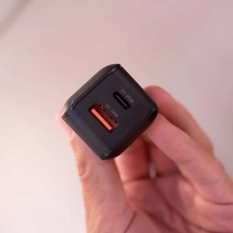 NextGen 25W Snellader - 2 poorten (USB-C PD + USB-A) - Midnight Black
