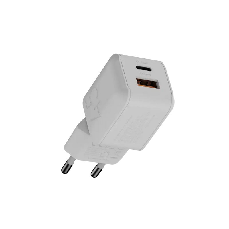 NextGen 45W Snellader - 2 poorten (USB-C PD + USB-A) - Dusk White
