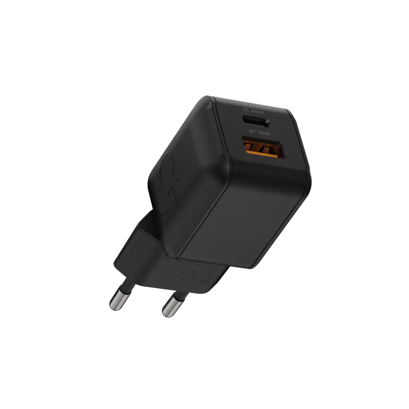 NextGen 45W Snellader - 2 poorten (USB-C PD + USB-A) - Midnight Black