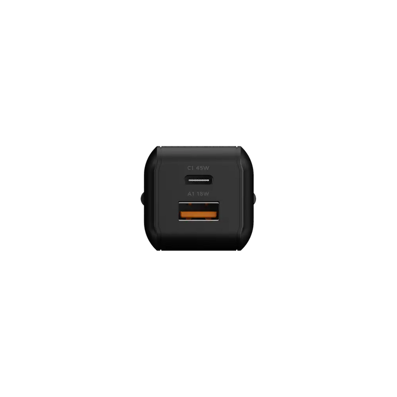 NextGen 45W Snellader - 2 poorten (USB-C PD + USB-A) - Midnight Black