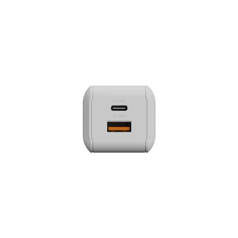 NextGen 70W Laptop Snellader - 2 poorten (USB-C PD + USB-A) - Dusk White