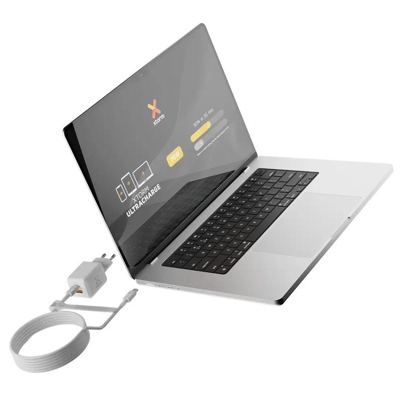NextGen 70W Laptop Snellader - 2 poorten (USB-C PD + USB-A) - Dusk White