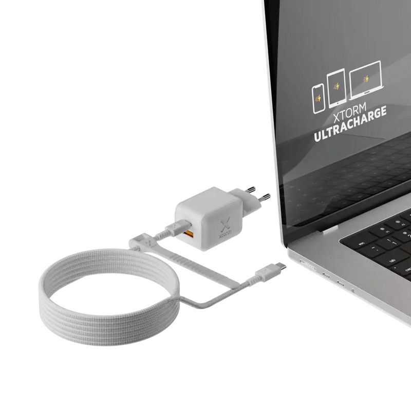 NextGen 70W Laptop Snellader - 2 poorten (USB-C PD + USB-A) - Dusk White
