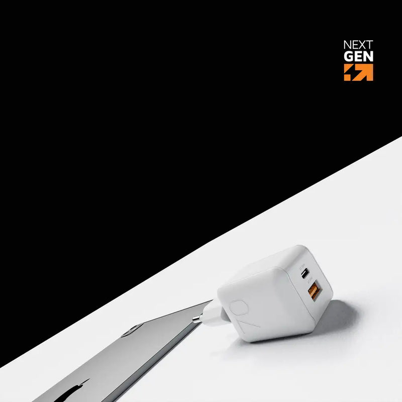 NextGen 70W Laptop Snellader - 2 poorten (USB-C PD + USB-A) - Dusk White