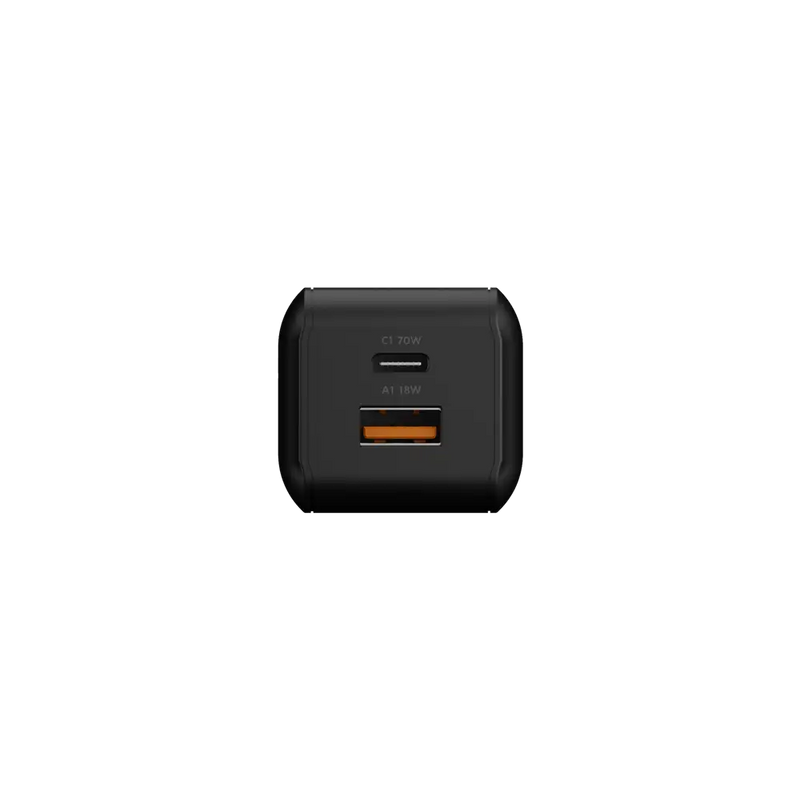 NextGen 70W Laptop Snellader - 2 poorten (USB-C PD + USB-A) - Midnight Black