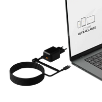 NextGen 70W Laptop Snellader - 2 poorten (USB-C PD + USB-A) - Midnight Black