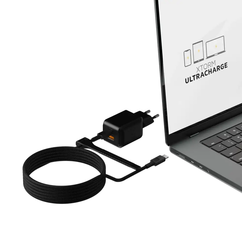 NextGen 70W Laptop Snellader - 2 poorten (USB-C PD + USB-A) - Midnight Black