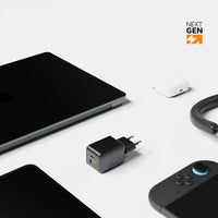NextGen 70W Laptop Snellader - 2 poorten (USB-C PD + USB-A) - Midnight Black