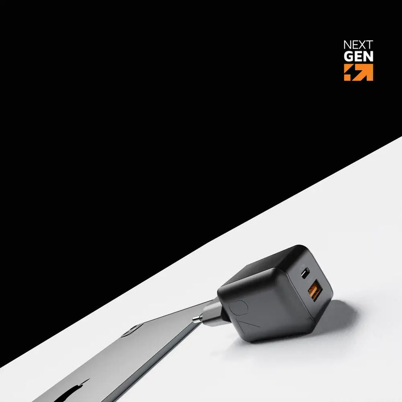 NextGen 70W Laptop Snellader - 2 poorten (USB-C PD + USB-A) - Midnight Black