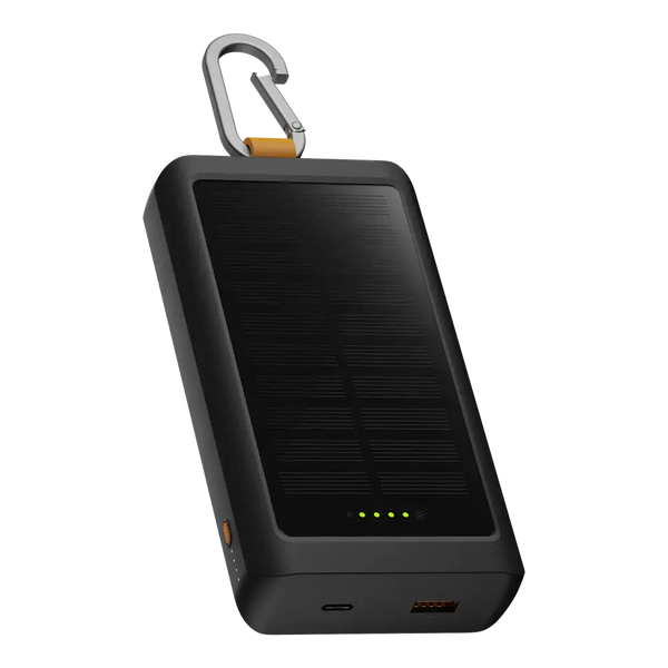 Go2 Powerbank 20W - 10.000 mAh met Solar en Lamp - Charcoal Black - Xtorm NL