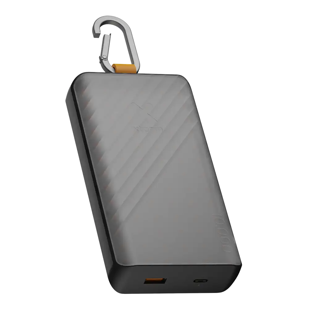 Go2 Powerbank 20W - 10.000 mAh met Solar en Lamp - Charcoal Black - Xtorm NL