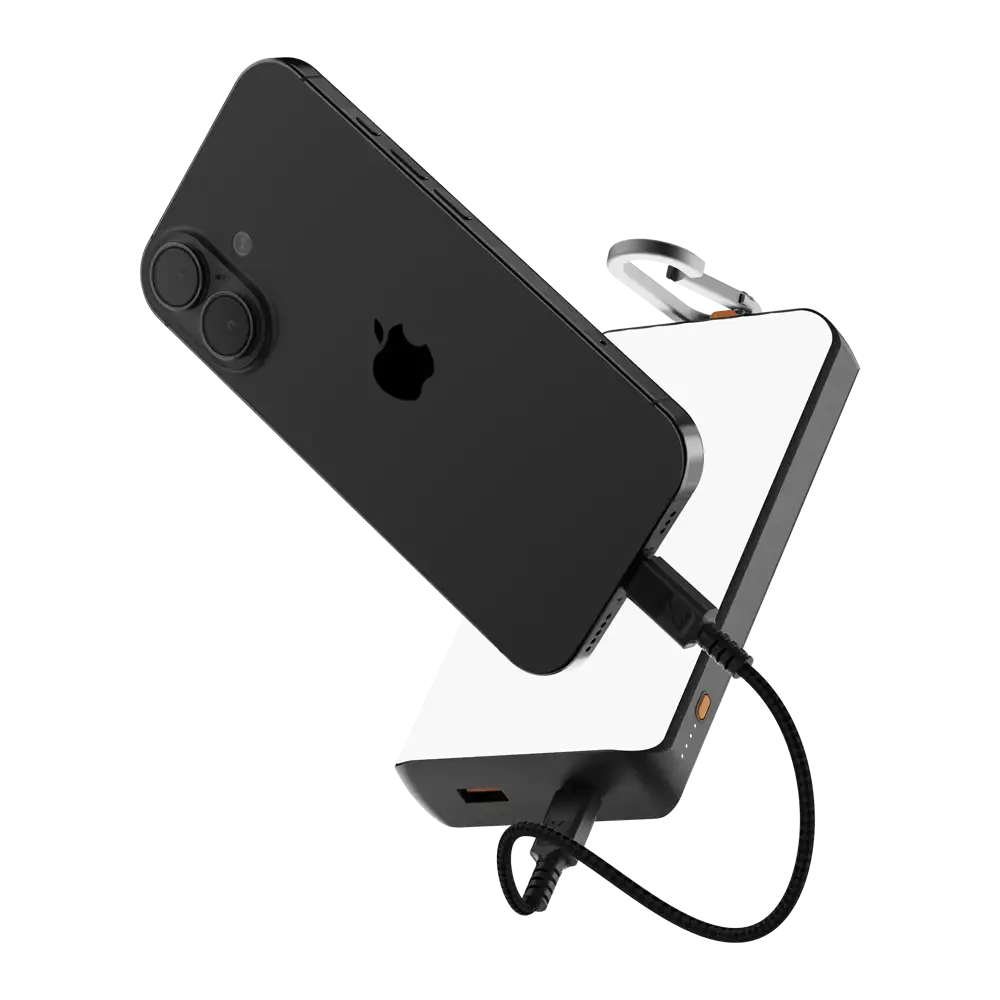 Go2 Powerbank 20W - 10.000 mAh met Solar en Lamp - Charcoal Black - Xtorm NL