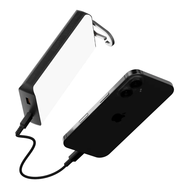 Go2 Powerbank 20W - 10.000 mAh met Solar en Lamp - Charcoal Black