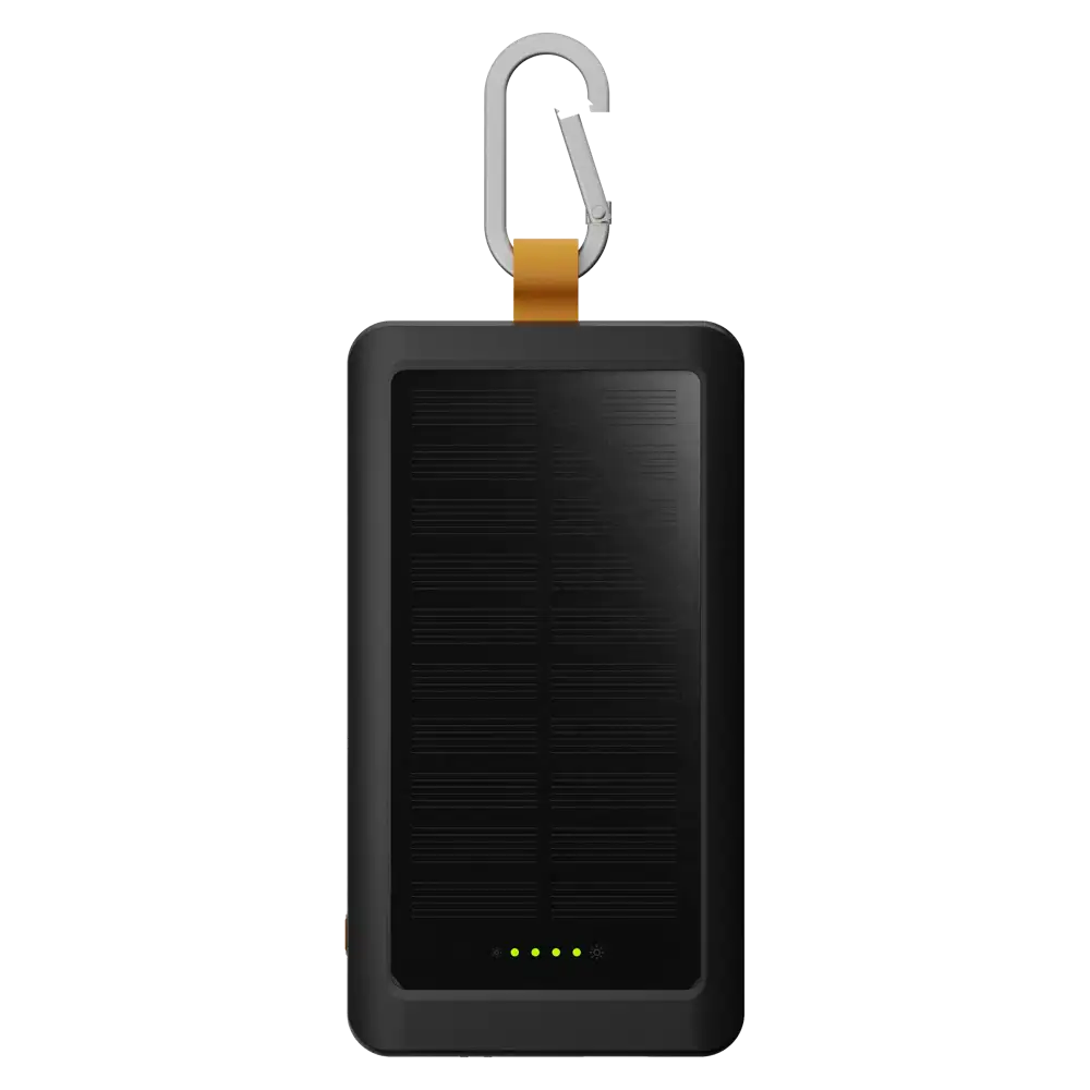 Go2 Powerbank 20W - 10.000 mAh met Solar en Lamp - Charcoal Black - Xtorm NL