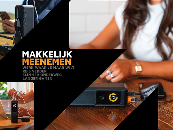 Makkelijk meenemen. Werk waar je maar wilt: Blijf productief zonder te hoeven zoeken naar stopcontacten. Reis verder: Dankzij de batterijcapaciteit van 99,9Wh, geschikt voor vliegreizen in handbagage. Slimmer onderweg: Zorg dat je telefoon opgeladen blijft voor navigatie, muziek en videogesprekken. Langer gamen: Laad je draagbare spelconsole op zonder je spel te hoeven onderbreken