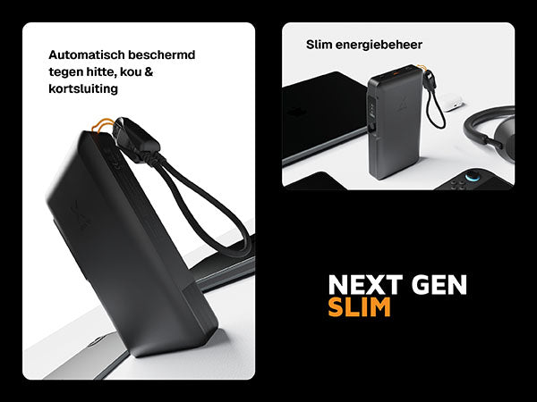 Next gen slim. Automatisch beschermd tegen hitte, kou & kortsluiting. Slim energiebeheer