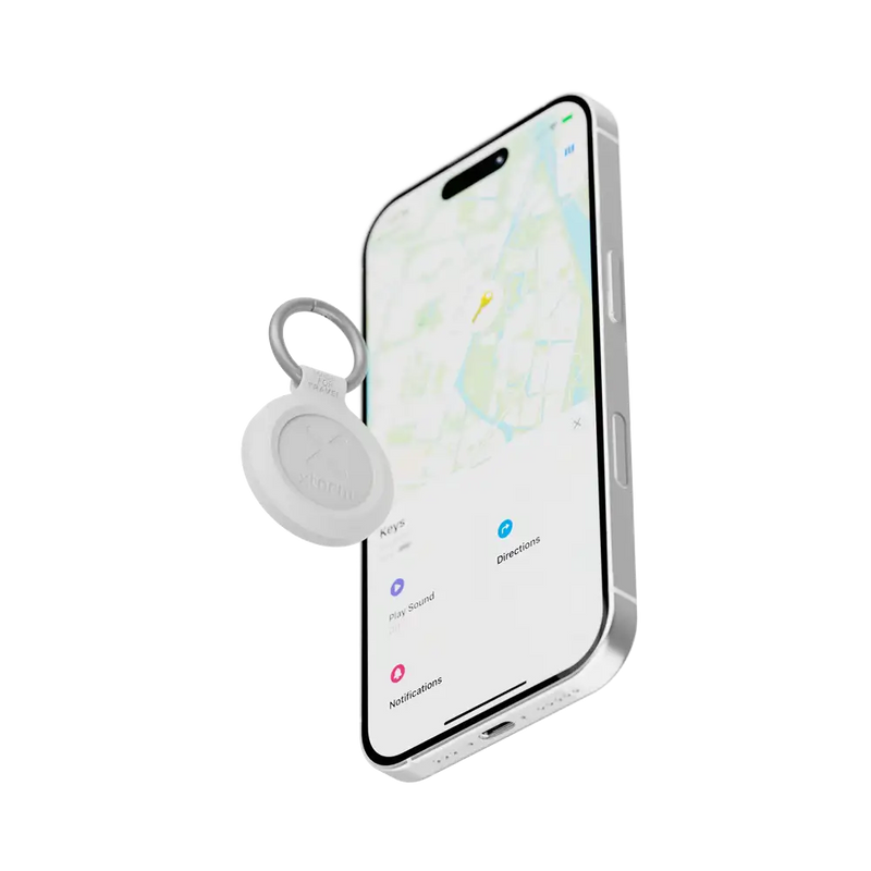 Xtorm TravelTag for iPhone (iOS) - Water-resistant - Ash White